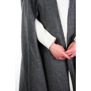 Wool cape with arm slits "Frank" Grey