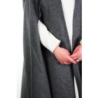 Capa de lana con aberturas en los brazos "Frank" Grey
