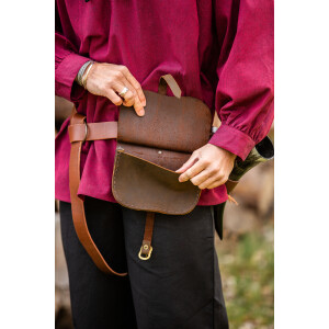3014 Leather belt bag "Udo"- Dark brown