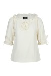 Blusa medieval de manga corta "Vera" Natural M