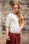 Blusa medieval de manga corta "Vera" Natural M