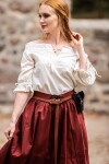 Blouse médiévale à manches courtes "Vera" Ècru L