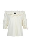 Blouse médiévale à manches courtes "Vera" Ècru L