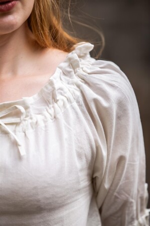 Blusa medieval de manga corta "Vera" Natural XXXL
