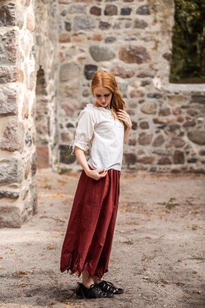 Blusa medieval de manga corta "Vera" Natural XXXL