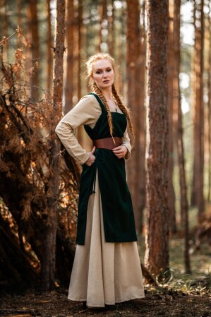Wikinger Überkleid aus Wolle "Aila" Grün S/M