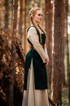 Wikinger Überkleid aus Wolle "Aila" Grün S/M