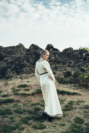 Robe viking "Brigida" - Ècru M