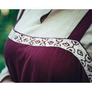 Overdress "Halla"- hand embroideRed border Red S/M