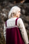 Soprabito "Halla" - bordo ricamato a mano Rosso L/XL