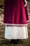 Soprabito "Halla" - bordo ricamato a mano Rosso L/XL