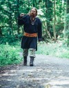 Viking tunic "Freki" with hand embroidery black S