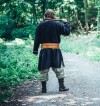 Viking tunic "Freki" with hand embroidery black S
