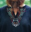 Viking tunic "Freki" with hand embroidery black S