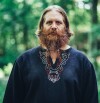 Viking tunic "Freki" with hand embroidery black L