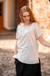Mittelalter Kurzarmbluse "Otilia" - Natur XXL