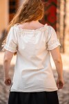 Mittelalter Kurzarmbluse "Otilia" - Natur XXL