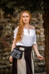 Mittelalter Kurzarmbluse "Otilia" - Weiß M