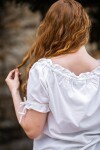 Camicetta medievale a maniche corte "Otilia" - Bianco XXXL