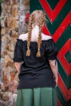 Medieval short sleeve blouse "Otilia" - Black XS