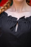 Medieval short sleeve blouse "Otilia" - Black XS