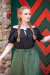 Mittelalter Kurzarmbluse "Otilia" - Schwarz XXXL