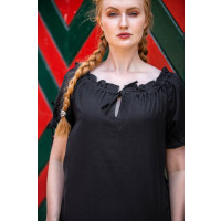Medieval short sleeve blouse "Otilia" - Black XXXL