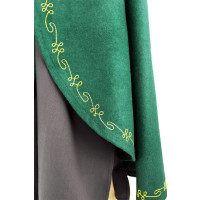 Cape en laine "Ásidís" avec broderie à la main Vert