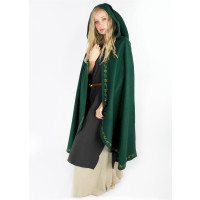 Wool cape "Ásidís" with hand embroidery green