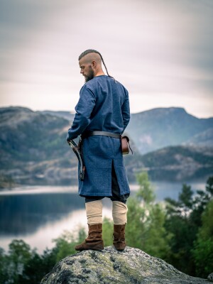 Tunica lunga vichinga "Lennart" - Blu scuro S