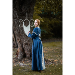 Robe médiévale "Larina" Bleu colombe/Ècru S