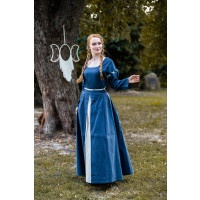 Medieval dress "Larina" dove blue/Natural S