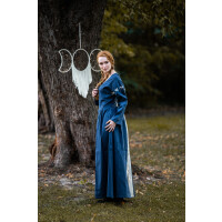 Vestido medieval "Larina" paloma Azul/Natural S