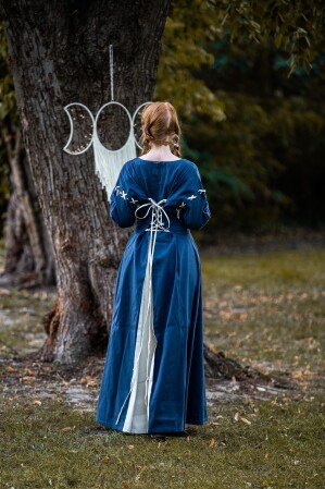 Medieval dress "Larina" dove blue/Natural XS