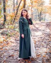 Medieval dress "Larina" olive green/Natural S