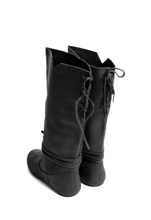 Wikingerstiefel "Ole" aus Nubukleder Schwarz 43