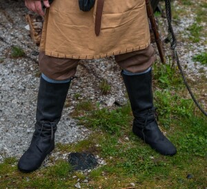 Wikingerstiefel "Ole" aus Nubukleder Schwarz 44