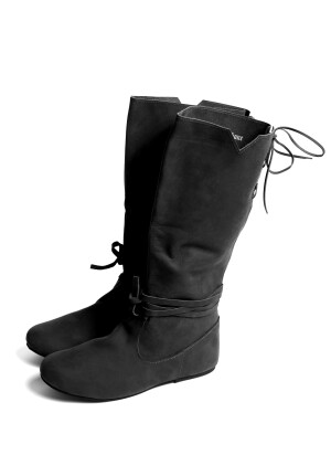Wikingerstiefel "Ole" aus Nubukleder Schwarz 44
