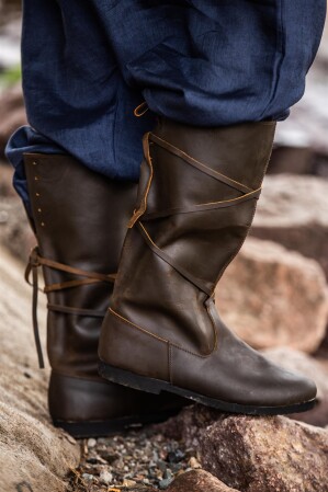 Wikingerstiefel "Ole" aus Nubukleder Braun 43