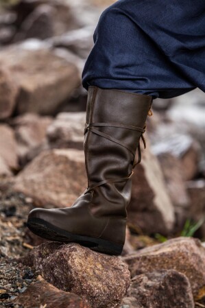 Wikingerstiefel "Ole" aus Nubukleder Braun 43