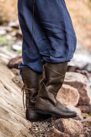 Wikingerstiefel "Ole" aus Nubukleder Braun 43