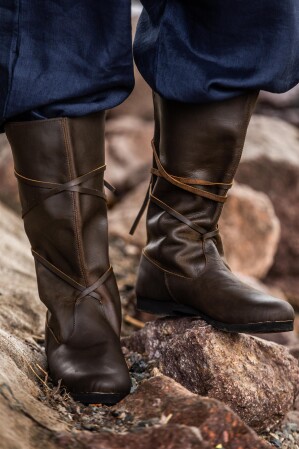 Wikingerstiefel "Ole" aus Nubukleder Braun 48