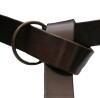 Ceinture à anneaux en cuir à motif celtique Marron foncé 150 cm