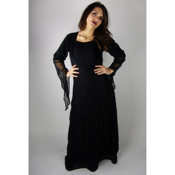 Velvet dress with tulle black