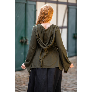 Laced top "Lea" with hood - olive green