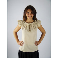 Summer blouse with ruffle "Lotte" Hemp