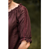 Medieval short sleeve blouse "Sandra" Dark brown