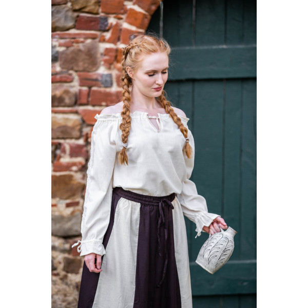 Medieval blouse with lace Bettina Natural