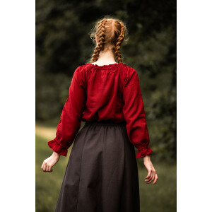 Blusa medieval con encaje "Bettina" Rojo
