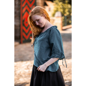 Medieval short sleeve blouse "Vera" Petrolblue